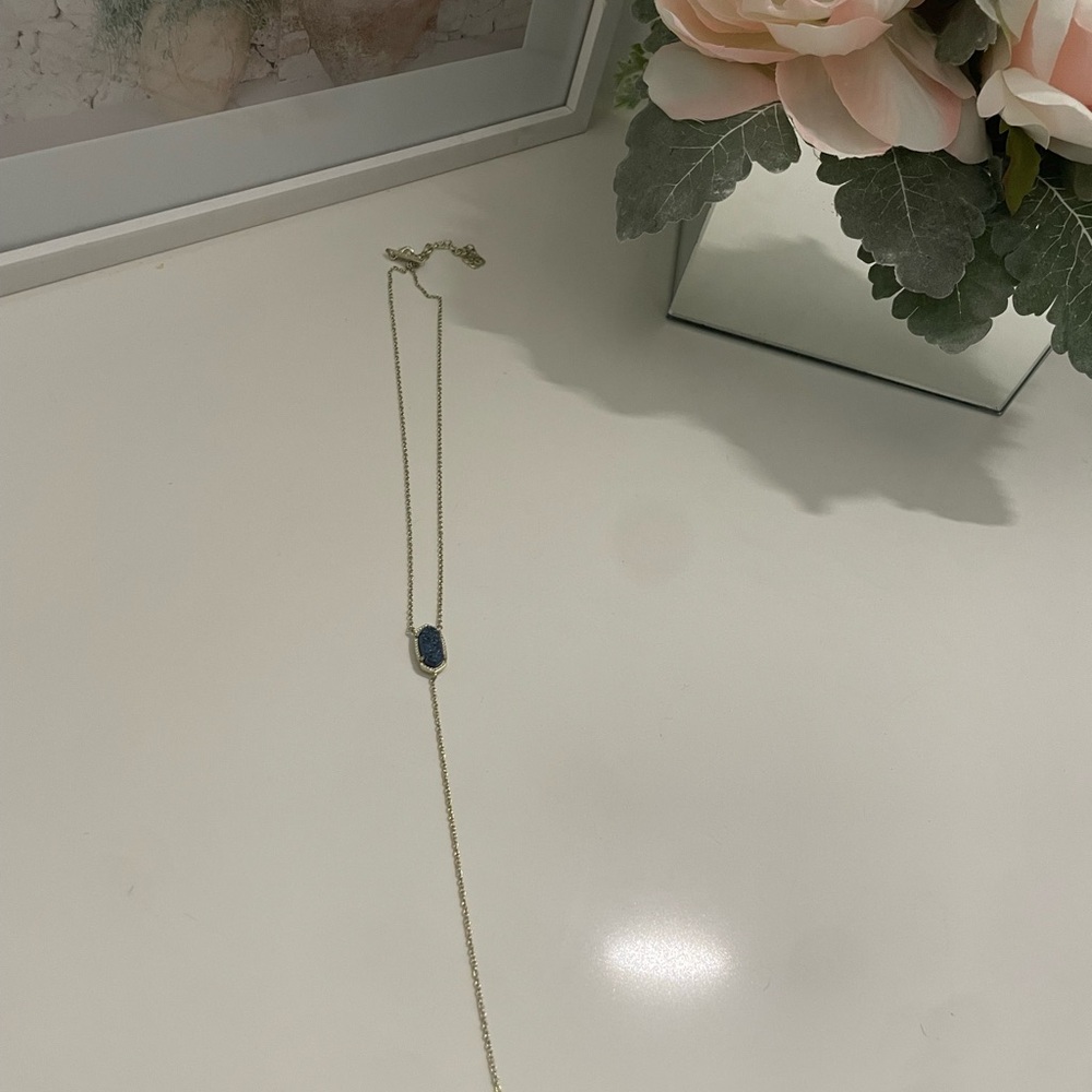 Vintage Kendra Scott Gold Necklace with Blue Stone